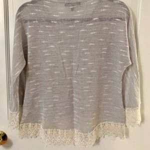 Sweater with knit lace detail